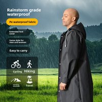 Langer, wasserdichter Ganzkörper-Regenmantel für Erwachsene, verdickte, winddichte, robuste Wander-Regenbekleidung für Outdoor-Bergsteigen