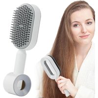 Self Cleaning Hair Brush Air Cushion Detangling Mechanism Easy Clean Quick Use