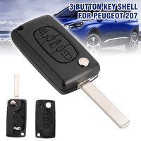 3 Button Flip Remote Key Fob Case Shell for Peugeot 207 307 407 SW 308 607