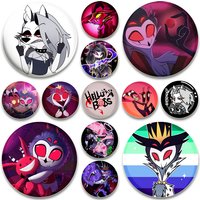 I'm Not A Boss Cartoon Button Pins Helluva Boss Soft Novelty Badges Handmade Exquisite Round Brooches for Backpack Jewelry Gifts