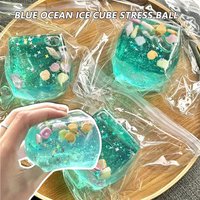 Squishy Ocean Stress Balls Sensory Toys for Stress And Anxiety Relief Transparent Maltose Cubes Fidget Toys Gift