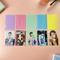 50Pcs 61×91mm Laser Heart Foil Card Sleeves Holographic Flashing Kpop Photo Card Holder Protective Storage Films