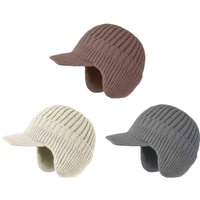 AliExpress NONE Winter Warm Knitted Beanie With Brim And Ear Flap Warm Fleece Lined Beret Cap For Men For Outdoor Cycling Warm Daily Commuting