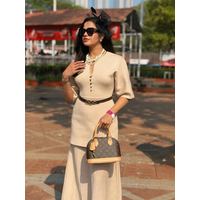 Fashion Women Patchwork Dress Chic Single Breasted O-neck Cinched Waist Female Dress Fashion Summer Vacation Streetwear 2026
