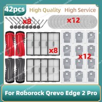 Compatible For Roborock Qrevo Edge 2 Pro Vacuum Replacement Parts Main Side Bruhs Filter Mop Cloth Dust Bag Accessories