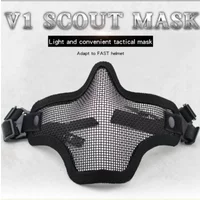 AliExpress V1 SCOUT MASK ADAPT TO FAST HELMET Breathable Half Face Cycling Mask Low-carbon Steel for Protection Tactical Paintball Mask