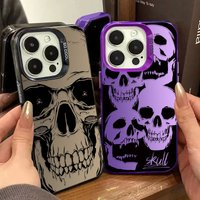 Cool Black Skull Patterns Phone Case for Samsung Galaxy S26 S25 S24 S23 S22 S21 S20 Ultra Edge Plus 4G 5G Anti Fall Matte Cover