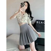 2026 Summer New Women Jogging Tennis Dance Sports Short Skirt Fashion and Leisure Solid Color High Waist Student Mini Skirt