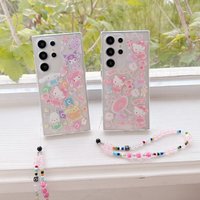 Cute Cartoon Sanrio Kimono Hello Kitty Soft Case Phone Case for Samsung S25ultra/S24ultra/S23ultra Plus with Lanyard
