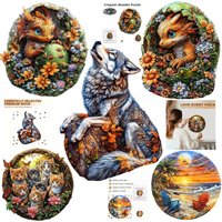 Unique Animal Patterns Adult Creative Game Wooden Puzzle Irregular Animal Shapes Halloween Christmas Birthday Gift