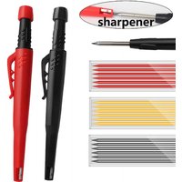 Longlife Automatic Pencil with Sharpener Metal Solid With Holder Deep Hole Mechanical Marker Stand Pocket Clip Tool Woodworking
