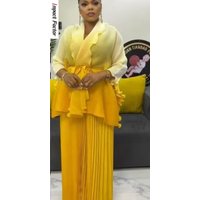 Miyake Fold Gradual Change Color Wavy Edge Suit Sun Pleated Skirt Fashionable and Elegant Two Piece Sets Womens Outifits