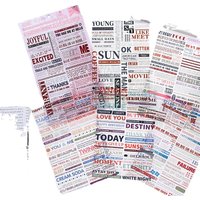 6 pcs/pack Short English newspaper clippings PET Stickers Creativity Adhesive Diy Diary Scrapbooking Junk Journal Supplies