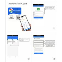 HACHANLUN programmable NFC 215 square for Google Review Card NFC Station Table 13.56Mhz QR code editable Standing Card