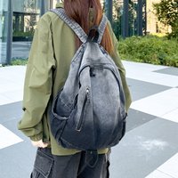 Men's and Women's Backpacks, Student School Bags, Large-Capacity Washed Denim Bags