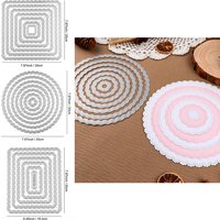2026 New Cutting Dies Scalloped Layered Sqaure Circle Rectangle Frame Metal Cutting Dies Set for DIY Decor Greeting Card Crafts