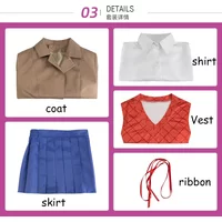 New Costume Cosplay Anime Doki Doki Literature Club Monica Costume Cosplay Sayori Yuri Natsuki School uniform Wig Cosplay Peru