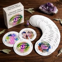 87 PCs Uncover Your Past Lives Oracle Cards Round Tarot Deck Divination Tool for Spiritual Enlightenment and Board Game