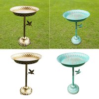 Bird Bath with Stand Metal Cast Iron Pedestal Birdfeeder Outdoor Bird Feeder Garden Birdbath for Lawn Garden Patio Home Outside