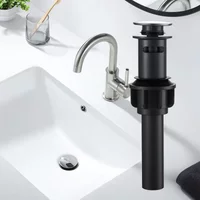 Pop-up Drain Plug With Overflow Basin Drain Stopper Bathroom Vanity With Sink Drainage Accessories Chrome Black Gold ORB