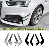 Carbon Fibre for Audi A5 S5 F5 Sline 2017-2020 Pre Front Bumper Side Spoiler Kit Wind Knife Spoiler Replacement Car Modification