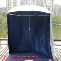With Rainproof Wall Cloth Outdoor Fishing Umbrella 2m Folding Short Beach Apron Umbrella Sun Protect Windproof Awning Universal
