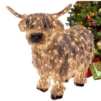 Cow Figurine 3D Light Up 11 Inch Height Resin Garden Statues Outdoor Yard Lawn Farmhouse Farm Porch Garden Christmas Decoration