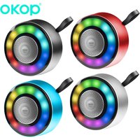 AliExpress OKOP Wireless Bluetooth Speaker Metal Box Outdoor Bicycle Portable Bluetooth Speaker Cycling Music Player RGB Color Light TF USB