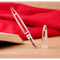 Majohn M2 Plus Transparent Resin Fountain Pen F Nib Pink/Gold Collor Office Students Writing Practice Pens with Box