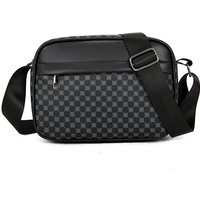 Casual Lightweight Business Shoulder Bags for Men PU Leather Messenger Bag Comfortable Wide Strap Crossbody Bags Designer Male