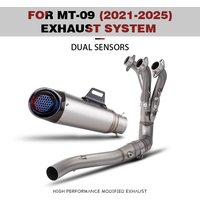 FOR YZF MT09 MT-09 MT09SP 2021-2025 Full Exhaust System, Front Link Pipe Muffler With Dual Sensors