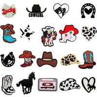 19Pcs Cow Girl Series Shoe Charms for Sandals, Beach Bags, PVC Shoe Decorations Accessories DIY Charms Premium Quality