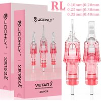 JCONLY PUM Tattoo Cartridge Needle 20pcs Sterilized RL Tattoo Needle for Eyebrow Eyeline Lips Makeup Tattoo Machine Supplies