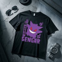2026 Summer Y2k Pokemon Gengar Kids T Shirt Men Women Cotton Short Sleeve Tee Anime Print Tops Streetwear Parent-child Clothing