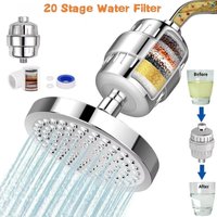 20 Stage Shower Hard Water Purification Filter Showerhead Activated Carbon Water Purifier Chlorine Removal Reduce Dry Itchy Skin