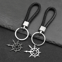 Gothic Silver Color Hollow Boomerang Key Chain For Women Men Stainless Steel Key Ring Dark Style Jewelry Party Gift 3613