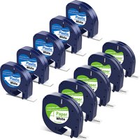 5PK 10PK Compatible Dymo LetraTag Refill 91200 91201 91331 12mm White Plastic Label Tape LT-100H 1/2"