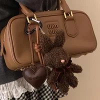 Adorable Rabbit Plush Bag Charm Cute Stuffed Animal Backpack Keychain Soft Plush Bunny Pendant for Women Y2K Kawaii Accessory