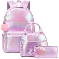 3 Pcs Set Children's School Bag Cute Student Backpacks for Teenager Girls Waterproof School Bags with Lunch Bag Pencil Case