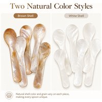 9-13CM Natural Shell Ice Spoon Cream Coffee Caviar Spoon Mother of Pearl Seashells Stirring Spoons Teaspoon Crafts dessert coffe