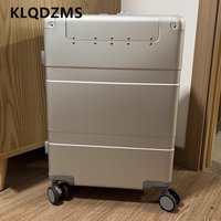 KLQDZMS Suitcase 24 Inch Opening Business Can Trolley Case 20 "all Aluminum Magnesium Alloy Boarding Box 28" Wheeled Luggage