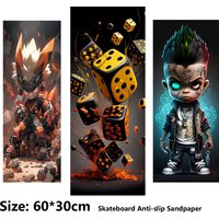 Cool Dice Space Pattern Electric Scooter Anti-slip Sticker Sandpaper Skateboard Grip Tape Sheet 60*30cm