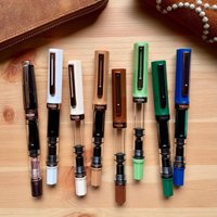 Taiwan Stationery TWSBI ECO Series Transparent Resin Pen with Brown Bronze Ink Green EF F Japanese Pen Tip Calligraphy Pen Gift
