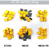 Amass 10 / 50Pair XT30 XT30U MR30 MR30PB Plug Male Female Bullet Connector Gold Plated Banana Plug for RC Drone Accessories