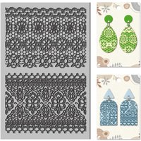 Lace Clay Texture Mat Vintage Modeling Pattern Pad Texture Sheets Mat Pattern for Making Earrings Jewelry Stamp Engraving