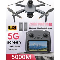 L600 Pro MAX GPS Drone 8K Professional HD Camera With Screen 3-axis Gimbal 5G WIFI 5KM Obstacle Avoidance Brushless Rc Quadcopte