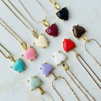 New Color Custom FP Heart Pendant Pink Deep Red Fashion Personalized Resin Letter Charms for Women Necklace DIYJewelry Gifts