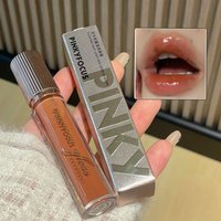 Pinkyfocus Dewy Gloss Lip Gloss Lightweight Hydrating Plump Glass Lips Non-Sticky Natural Sweet Daily Makeup