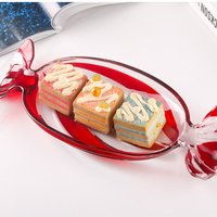Colored Glass Fruit Plate Tie Candy Dry Plate Home Living Room Snacks Storage Kitchen Utensil Household Goods