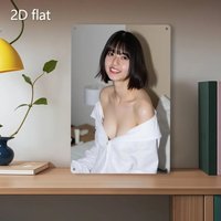 Elegant Smiling Woman Metal Wall Art - 1PC Weatherproof Iron Plaque Pre-Drilled Indoor Outdoor Home Hanging Decor